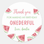 サマースイカ誕生日 ラウンドシール (正面)