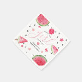 サマースイカ「甘いベビー」女の子ベビーシャワー スタンダードカクテルナプキン (角)