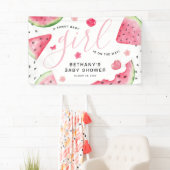 サマースイカ「甘いベビー」女の子ベビーシャワー 横断幕 (インサイチュ)