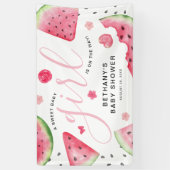 サマースイカ「甘いベビー」女の子ベビーシャワー 横断幕 (縦)