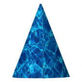 サマースイミングプールパーティートロピカル誕生日ブルー パーティーハット (裏面)