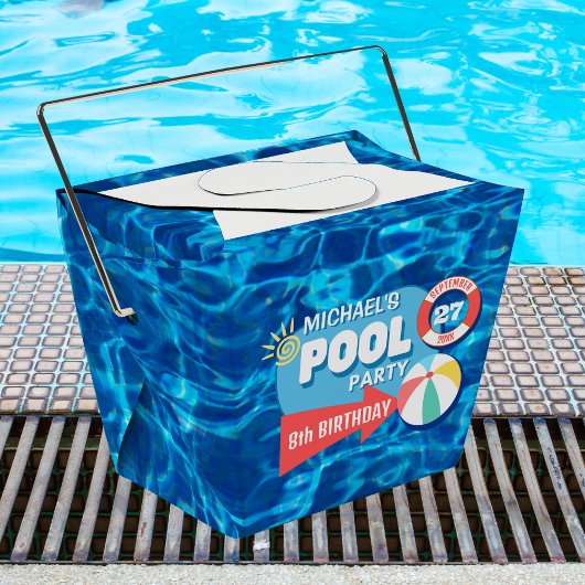 サマースイミングプールパーティートロピカル誕生日ブルー フェイバーボックス