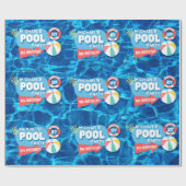 サマースイミングプールパーティートロピカル誕生日ブルー ラッピングペーパー (フラット)