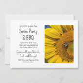 サマースイムパーティーバーベキューひまわ素朴り 招待状 (正面)