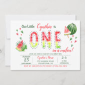 サマースイートスイカ最初の誕生日招待状 招待状 (正面)