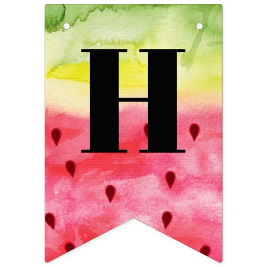 サマースイートスイカ誕生日3写真 バンティングフラッグ (第2の旗)