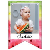 サマースイートスイカ誕生日3写真 バンティングフラッグ (第1の旗)