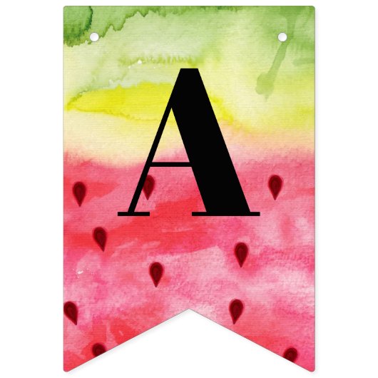 サマースイートスイカ誕生日3写真 バンティングフラッグ (第3の旗)