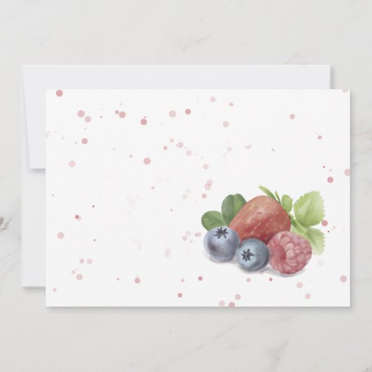 サマースイートベリーベビーガール誕生日招待状 招待状 (裏面)