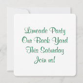 サマースウィートライメードパーティー 招待状 (裏面)