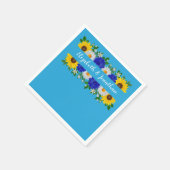 サマースカイブルーフローラ結婚ズ スタンダードカクテルナプキン (角)