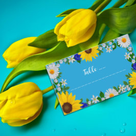 サマースカイブルーフローラ結婚ズ プレイスカード