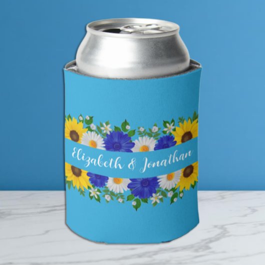 サマースカイブルーフローラ結婚ズ 缶クーラー