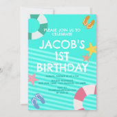 サマースカイブルーボーイズ1st誕生日 招待状 (裏面)