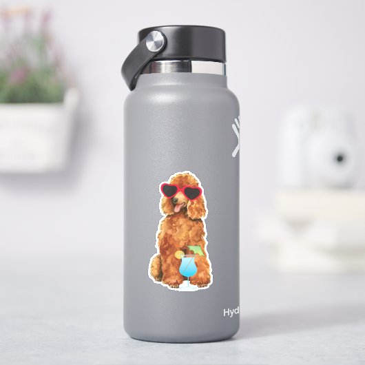 サマースタンダードプードルビニールシール シール (HydroFlask)