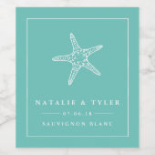 サマースターフィッシュ結婚式の引き出物ワインラベル ワインラベル (シングルラベル)