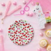 サマーストライプのフルーツ紙プレート ペーパープレート (パーティー)