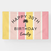 サマーストライプカバナ州沿岸30歳の誕生日 横断幕 (横)