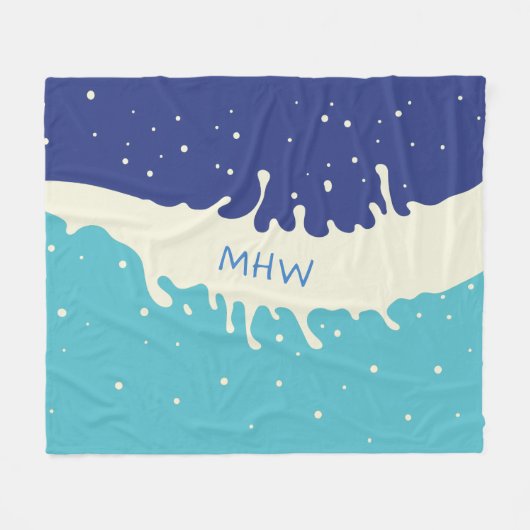 サマースプラッシュカスタムモノグラムフリースブランケット フリースブランケット (正面(横))