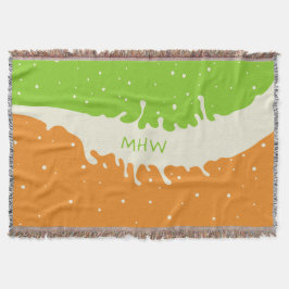 サマースプラッシュカスタムモノグラム投げ毛布 スローブランケット