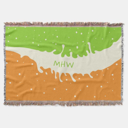 サマースプラッシュカスタムモノグラム投げ毛布 スローブランケット (正面)