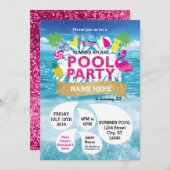 サマースプラッシュプールパーティの招待状5 x 7 招待状 (正面/裏面)
