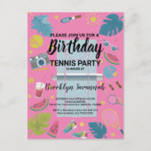サマースプラッシュ誕生日テニスパーティー ポストカード (正面)