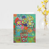 サマースプレ空白のーノートカード カード (黄色い花)