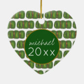 サマースリープウェイキャンプグリーンスリーピングバッグ セラミックオーナメント (裏面)