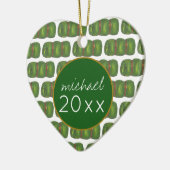 サマースリープウェイキャンプグリーンスリーピングバッグ セラミックオーナメント (左)