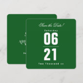 サマーズグリーン無地の色の結婚式|Save the Date (正面/裏面)