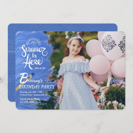 サマーズヒアフォト招待状 招待状 (正面/裏面)