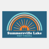 サマーズビルレイクウェストバージニアレインボー 長方形シール (正面)