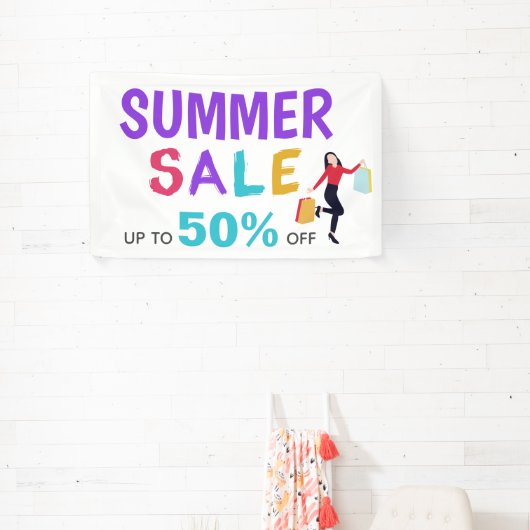 サマーセカラフルールショッピングレディー 横断幕 (インサイチュ)