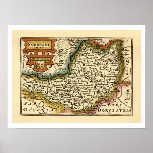 サマーセットカウンティイングランド古古古古古古古美術館地図 ポスター (正面)