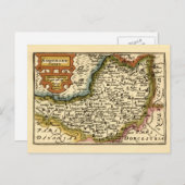 サマーセットカウンティイングランド古古古古古古古美術館地図 ポストカード (正面/裏面)