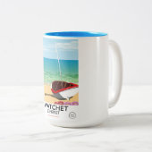 サマーセットヴィンテージ列車のポスター ツートーンマグカップ (正面右)