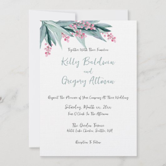 サマーセージフローラ結婚式招待状 招待状 (正面)