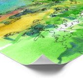 サマーセーリングマウンテンレイクウォーター色 ポスター (角)