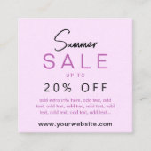 サマーセールの名刺 エンクロージャーカード (正面)