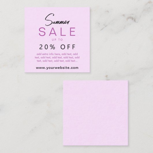 サマーセールの名刺 エンクロージャーカード (正面/裏面)