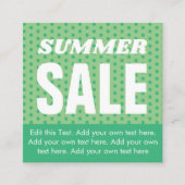 サマーセールカード – 緑 エンクロージャーカード (正面)