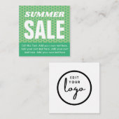 サマーセールカード – 緑 エンクロージャーカード (正面/裏面)