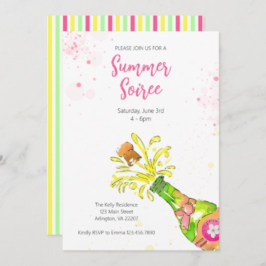 サマーソイレ招待状 – サマーカクテルパーティー 招待状 (正面/裏面)