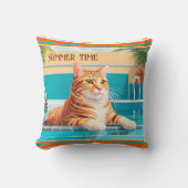 サマータイムおもしろいジンジャーキャットプール クッション (正面)