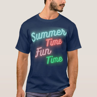 サマータイムおもしろいタイムおもしろいサマービーチサンドサーフデ Tシャツ