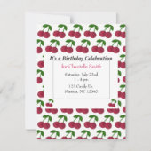 サマータイムさくらんぼ誕生日 招待状 (正面)