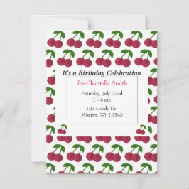 サマータイムさくらんぼ誕生日 招待状