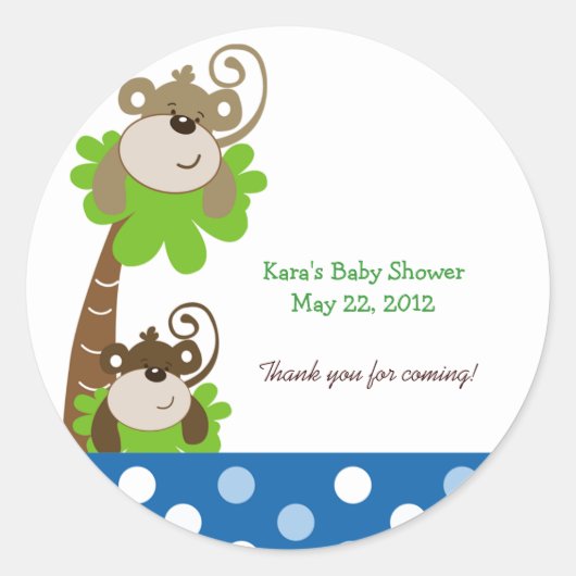 サマータイムの(青い)カスタムな好意のステッカー ラウンドシール (正面)