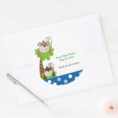 サマータイムの(青い)カスタムな好意のステッカー ラウンドシール (封筒)